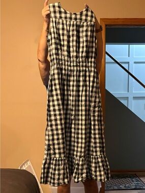 a new day Black and White Gingham Maxi Dress
